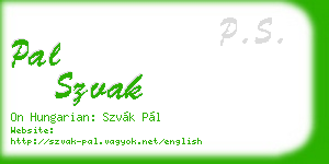 pal szvak business card