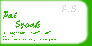 pal szvak business card